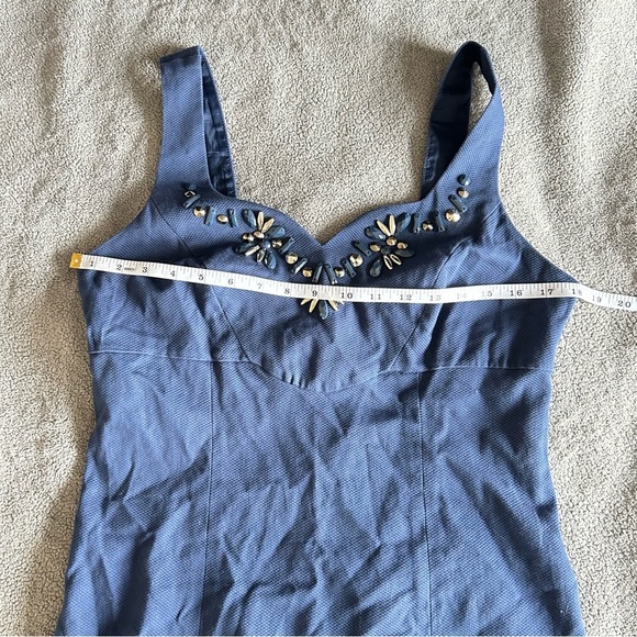 INC International Concepts Jeweled Cocktail, Semi Formal Navy Sheath Mini Dress - Picture 7 of 10